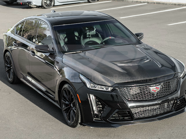 2020-Up Cadillac CT5 / CT5-V / CT5-V Blackwing | Blackwing Style CARBON FIBER Front Vented Hood